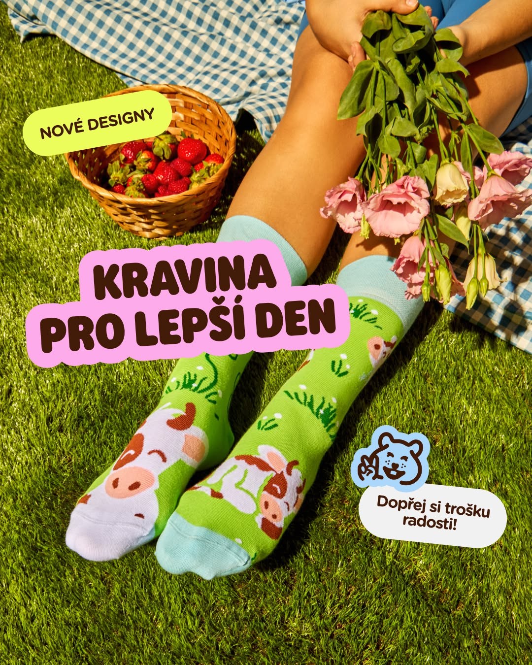 Kravina pro lepší den – jarní kolekce Dedoles ponožek